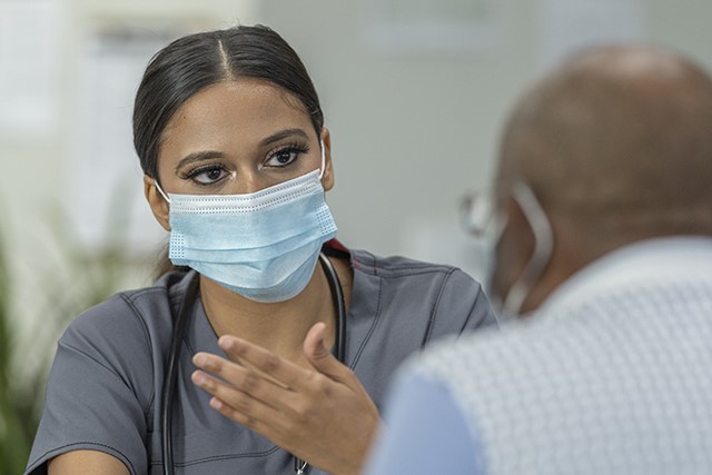 physician with patient