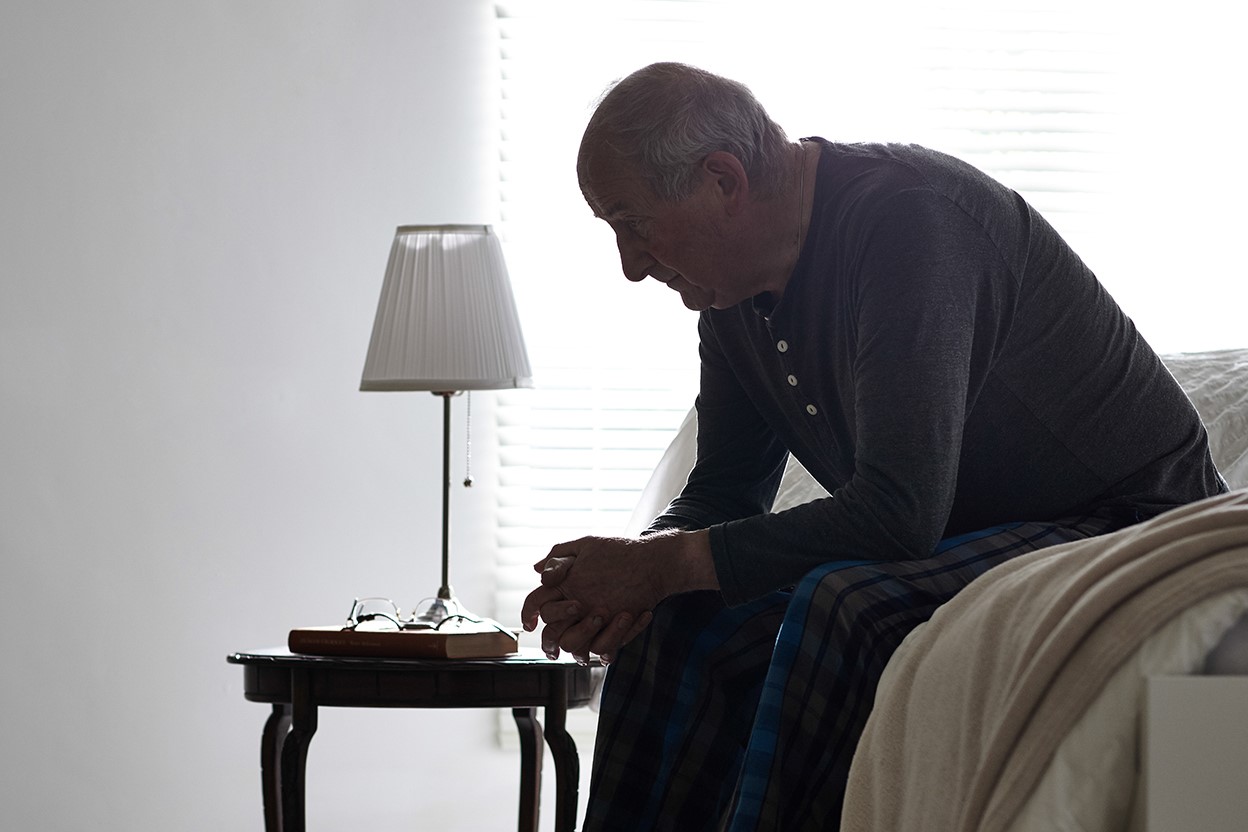 elderly patient sitting down